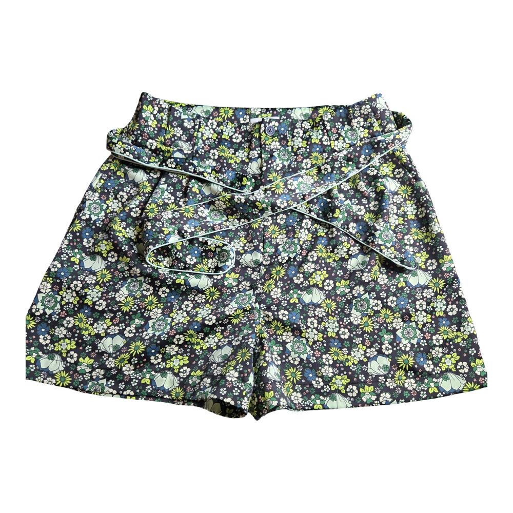 Scotch & Soda Green Floral High Waisted Shorts Size: M